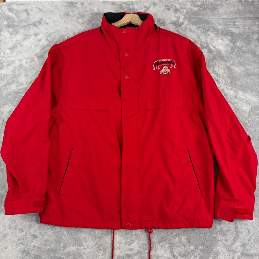 Ohio State Buckeyes 2002 National Champions Jacket Mens XL Red Vintage G-III